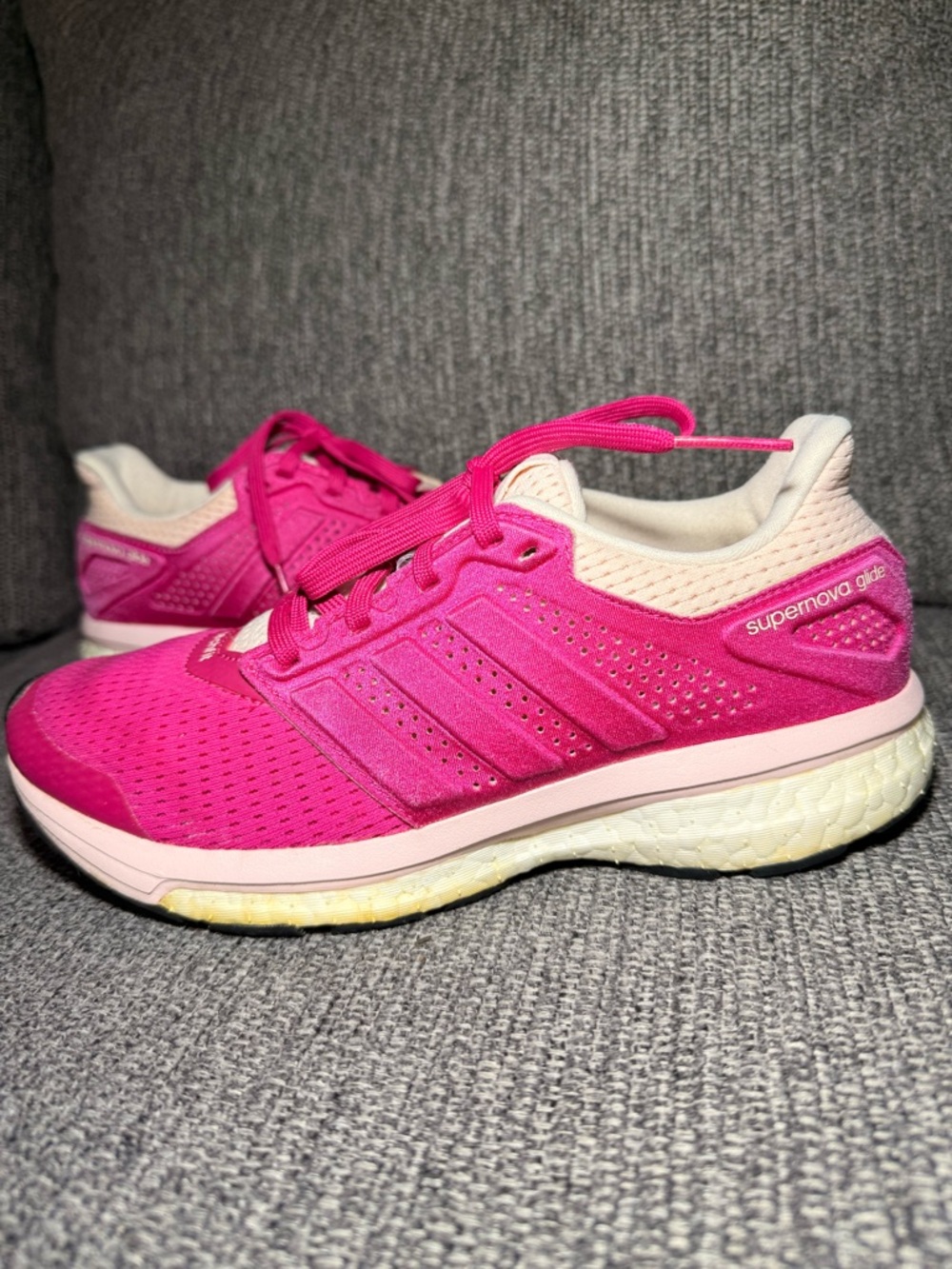 Adidas Women’s Supernova Glide boost Techfit Running Shoes Pink AF6562 sz 6.5